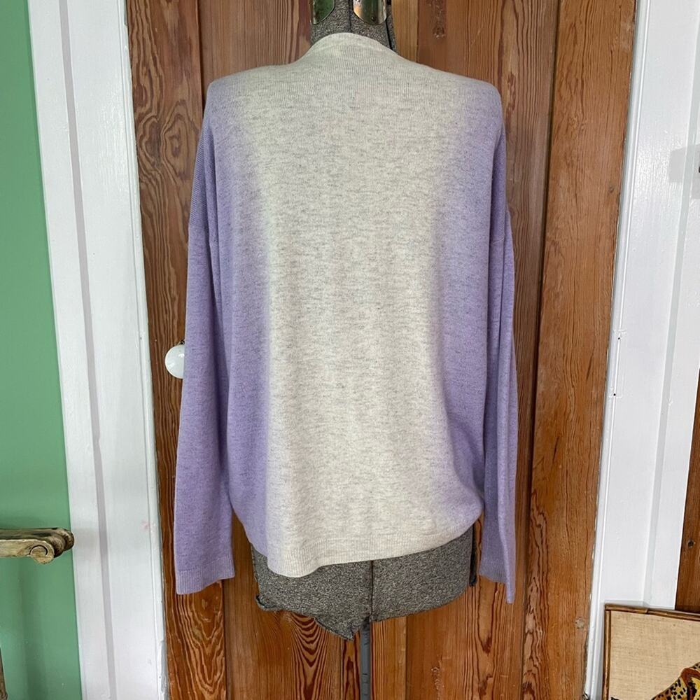 Vince Cashmere/Wool Blend Lavender-to Gray Tonal Gradiant Sweater  Sz XS💛🎀 - Picture 7 of 12